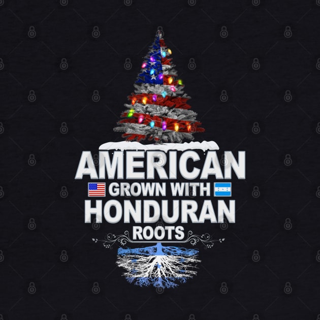 Christmas Tree  American Grown With Honduran Roots - Gift for Honduran From Honduras by Country Flags